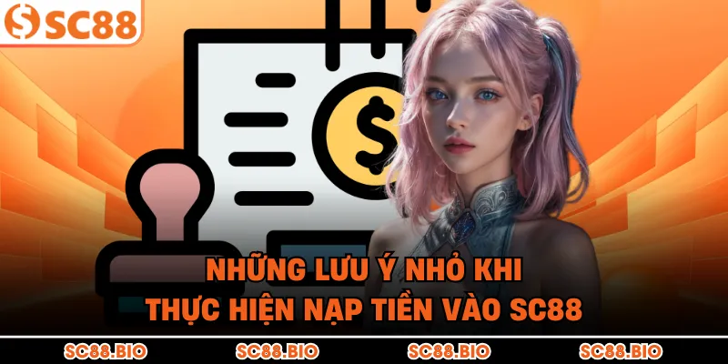 Những lưu ý nhỏ khi thực hiện nạp tiền vào SC88